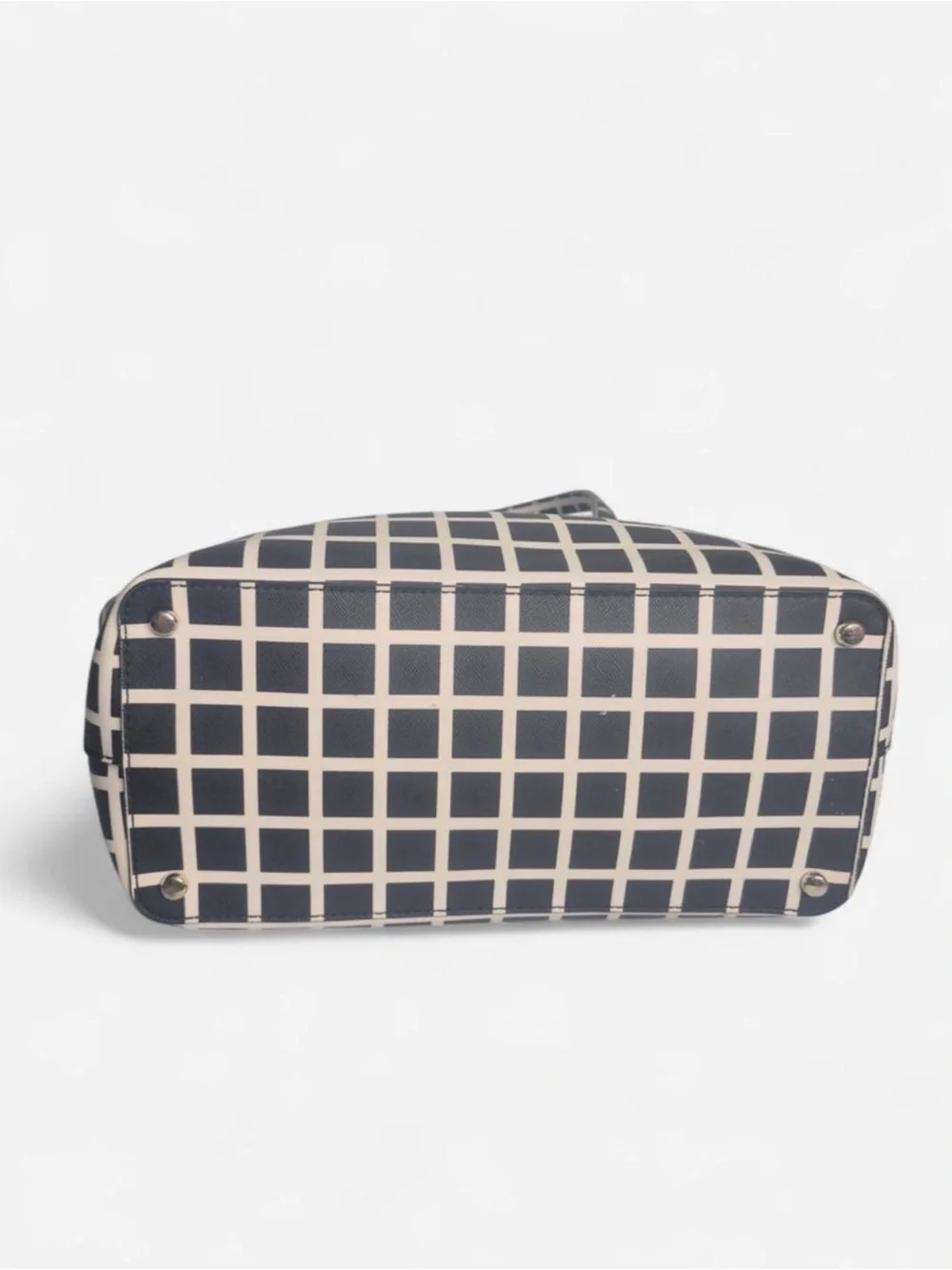 Kate Spade Black & White Checkered Tote with Matching Wallet